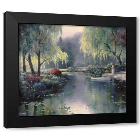 Lakeside Gardens Black Modern Wood Framed Art Print with Double Matting by Unknown