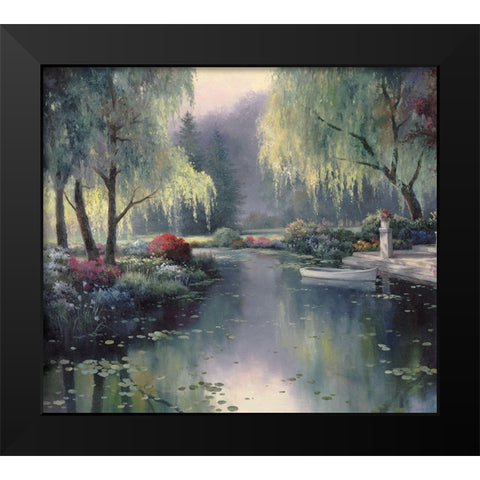 Lakeside Gardens Black Modern Wood Framed Art Print by Unknown