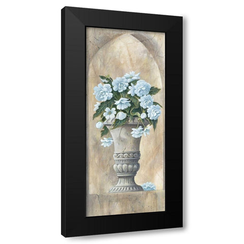 Vase White Flowers Black Modern Wood Framed Art Print by Unknown
