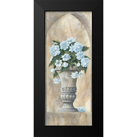 Vase White Flowers Black Modern Wood Framed Art Print by Unknown