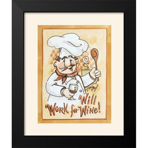 Chef Works 4 Wine Black Modern Wood Framed Art Print by Unknown