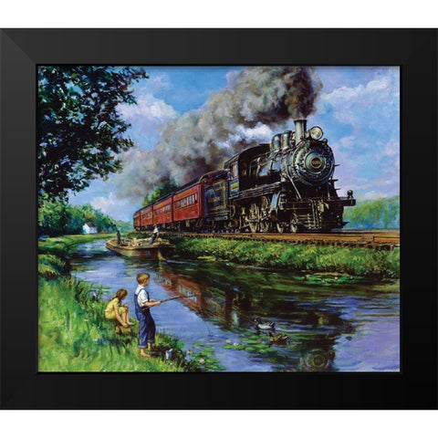 Locomotive I Black Modern Wood Framed Art Print by Unknown