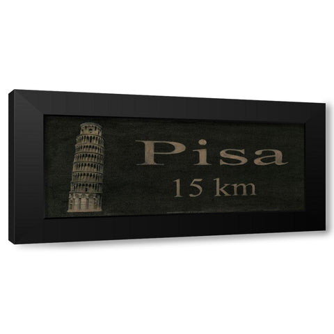 Pisa Black Modern Wood Framed Art Print by Unknown