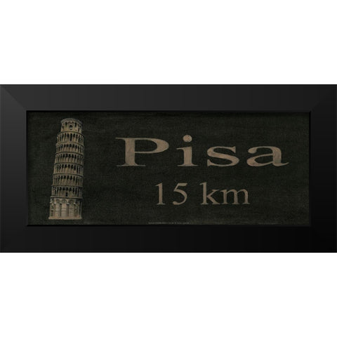 Pisa Black Modern Wood Framed Art Print by Unknown