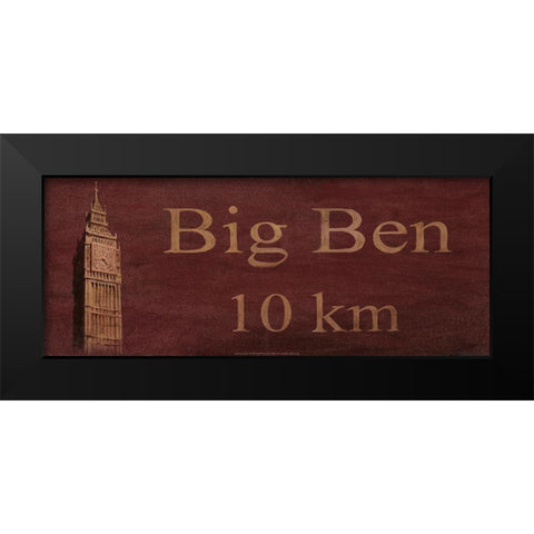 Big Ben Black Modern Wood Framed Art Print by Unknown