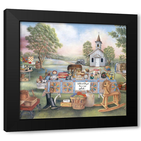 Rummage Sale Black Modern Wood Framed Art Print by Unknown