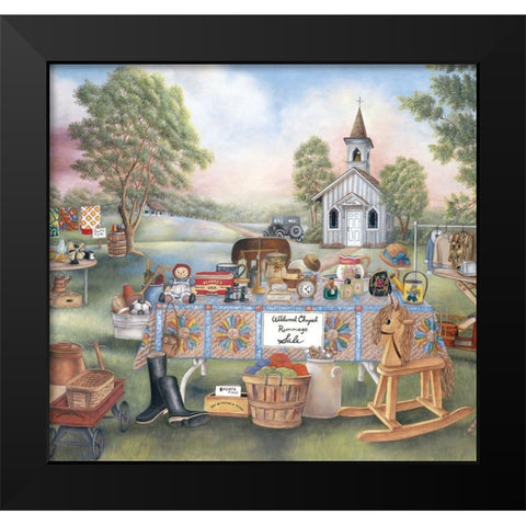 Rummage Sale Black Modern Wood Framed Art Print by Unknown