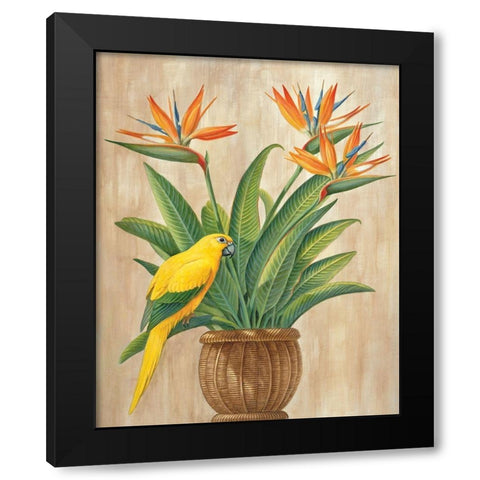 Parrot and Passion Black Modern Wood Framed Art Print by Unknown