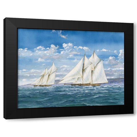 Sloops and Sail I Black Modern Wood Framed Art Print by Unknown