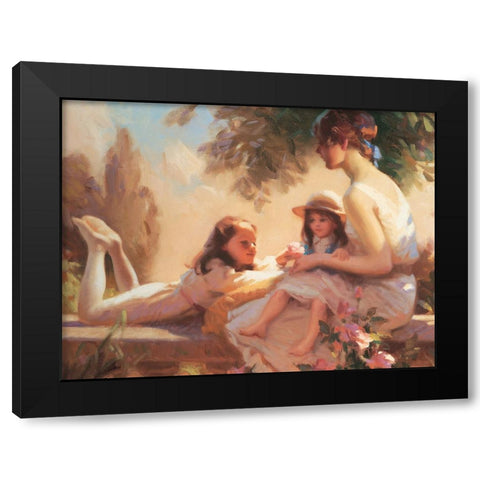 Relax And Play Black Modern Wood Framed Art Print with Double Matting by Unknown