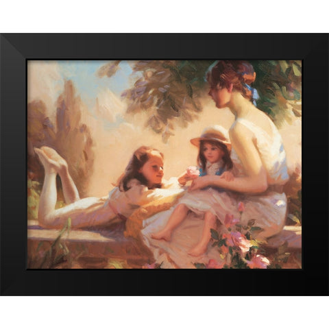 Relax And Play Black Modern Wood Framed Art Print by Unknown