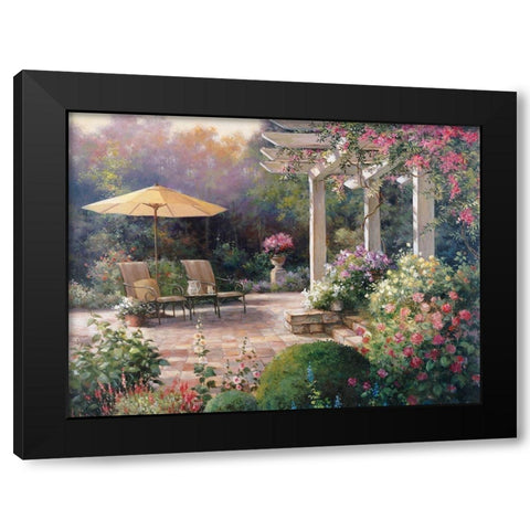 Patio Garden Black Modern Wood Framed Art Print with Double Matting by Unknown