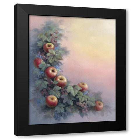 Apple/Grape OP Black Modern Wood Framed Art Print by Unknown