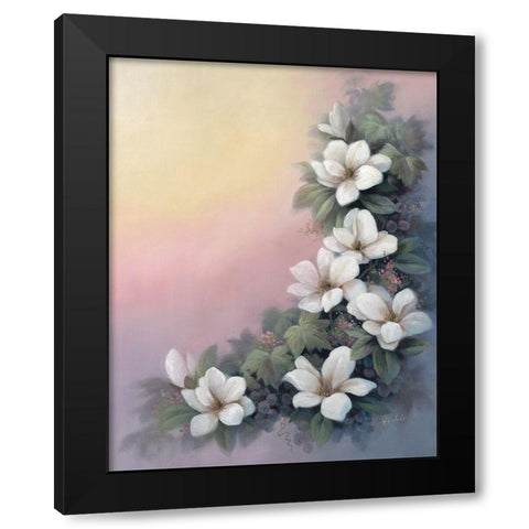Magnolia OP Black Modern Wood Framed Art Print by Unknown