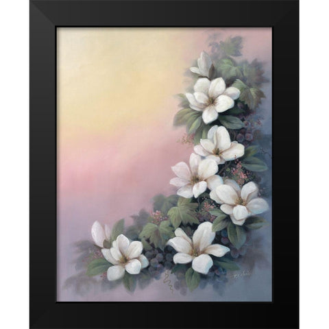 Magnolia OP Black Modern Wood Framed Art Print by Unknown