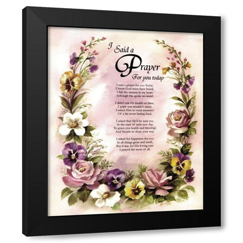 I Said a Prayer Black Modern Wood Framed Art Print by Unknown