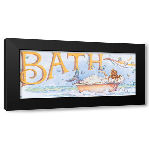Mermaid Bath Black Modern Wood Framed Art Print by Unknown