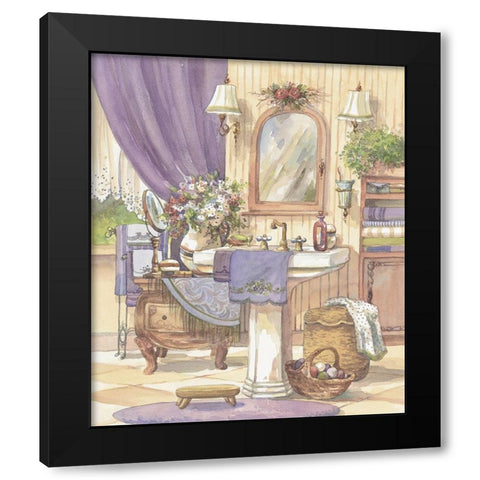 Victorian Bathroom II Black Modern Wood Framed Art Print with Double Matting by Unknown