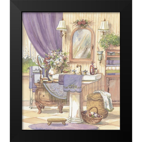 Victorian Bathroom II Black Modern Wood Framed Art Print by Unknown