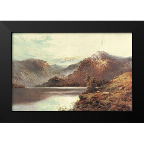 Mountain Pasture Black Modern Wood Framed Art Print by Unknown