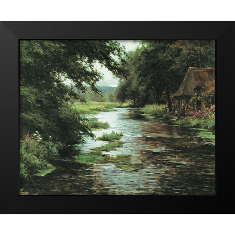 By the River Black Modern Wood Framed Art Print by Unknown