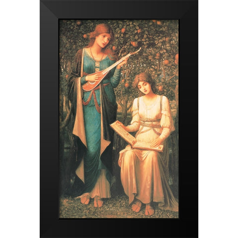 Two Women Black Modern Wood Framed Art Print by Unknown