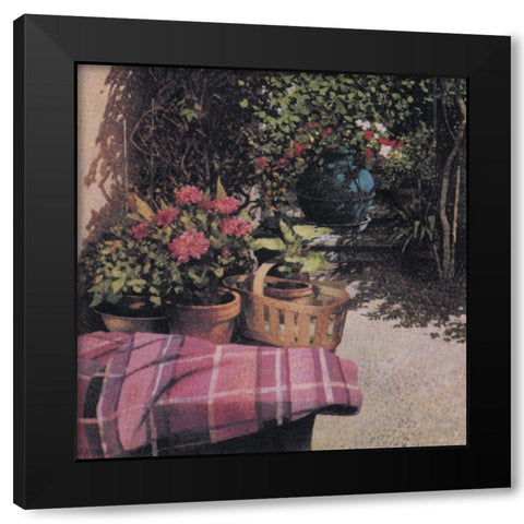 Baskets and Blankets Black Modern Wood Framed Art Print by Unknown