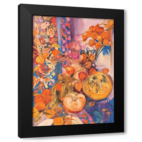 Floral Pandemonium I Black Modern Wood Framed Art Print with Double Matting by Unknown