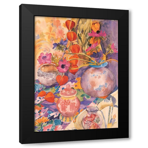 Floral Pandemonium II Black Modern Wood Framed Art Print by Unknown