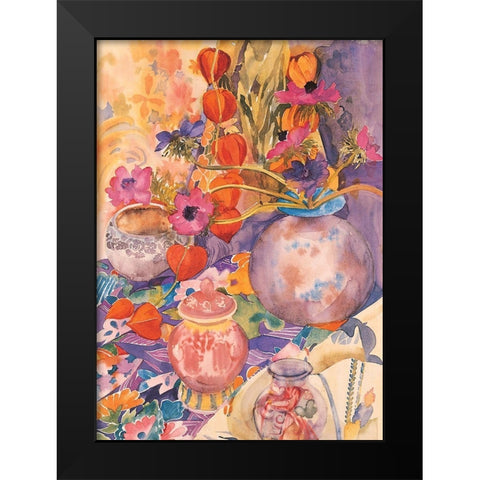 Floral Pandemonium II Black Modern Wood Framed Art Print by Unknown