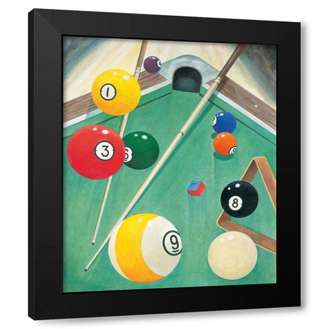 Billiards I Black Modern Wood Framed Art Print with Double Matting by Unknown