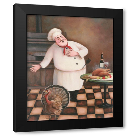 Thanksgiving Chef I Black Modern Wood Framed Art Print by Unknown