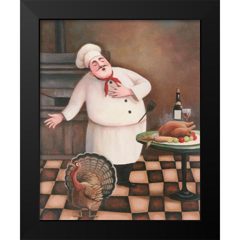 Thanksgiving Chef I Black Modern Wood Framed Art Print by Unknown