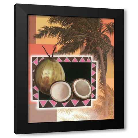 Coconut Tree Black Modern Wood Framed Art Print by Unknown