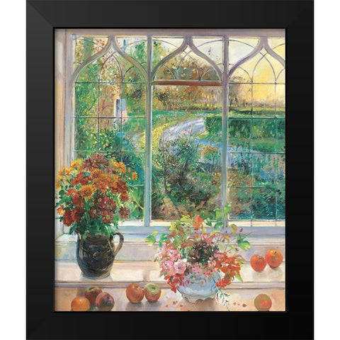 Garden Window Black Modern Wood Framed Art Print by Unknown