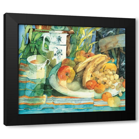 Fruit And Flowers II Black Modern Wood Framed Art Print with Double Matting by Unknown