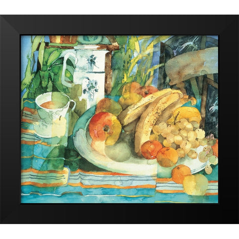 Fruit And Flowers II Black Modern Wood Framed Art Print by Unknown