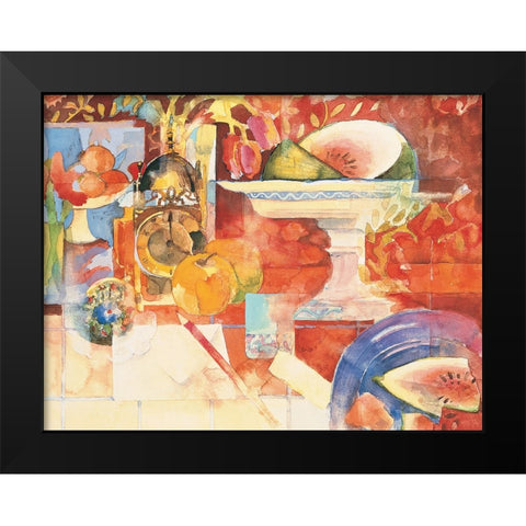 Watermelon Collage Black Modern Wood Framed Art Print by Unknown