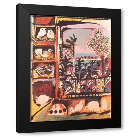 Chicks Black Modern Wood Framed Art Print by Unknown