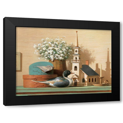 Decoy on Shelf Black Modern Wood Framed Art Print with Double Matting by Unknown