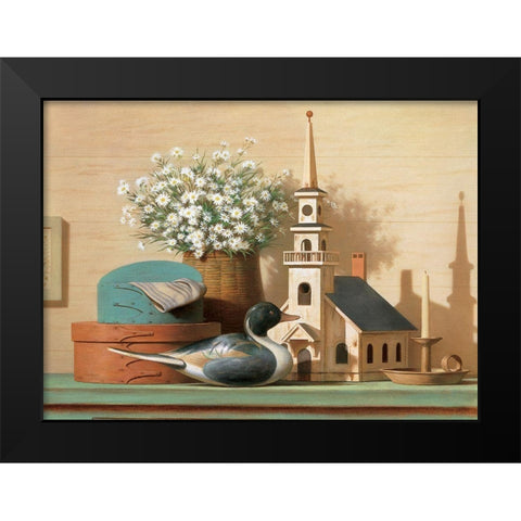 Decoy on Shelf Black Modern Wood Framed Art Print by Unknown