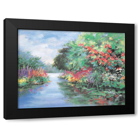 Lakeside Gardens Black Modern Wood Framed Art Print with Double Matting by Unknown