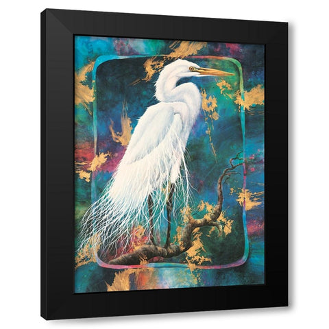 Heron II Black Modern Wood Framed Art Print with Double Matting by Unknown