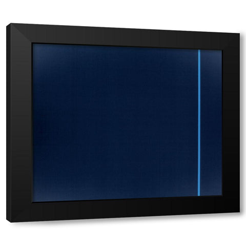 Blue Thin Line Black Modern Wood Framed Art Print with Double Matting by Unknown