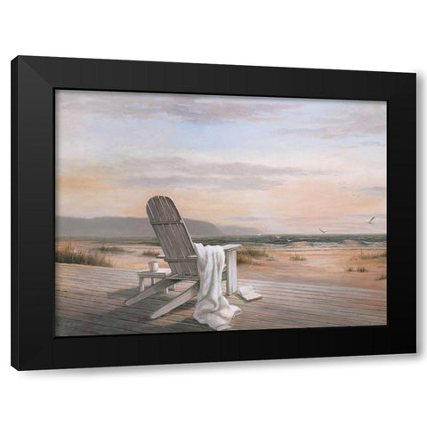 Coffee on the Beach II Black Modern Wood Framed Art Print by Unknown
