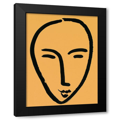 Yellow Face Black Modern Wood Framed Art Print by Unknown
