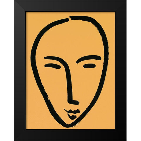 Yellow Face Black Modern Wood Framed Art Print by Unknown
