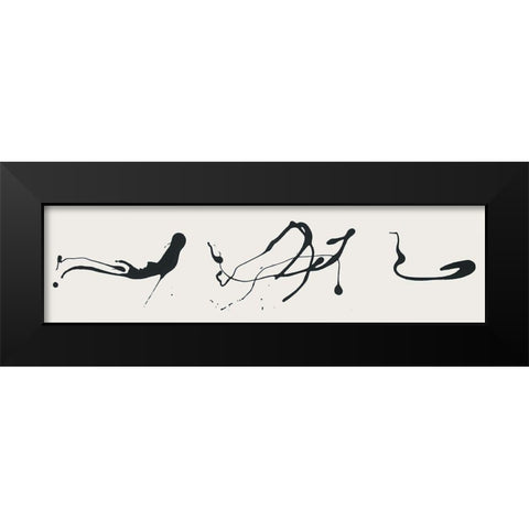 Splat B And W Black Modern Wood Framed Art Print by Unknown
