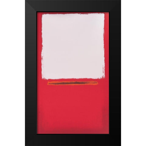 Red Block Black Modern Wood Framed Art Print by Unknown