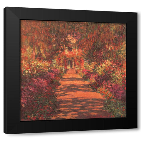 Forest Trail Black Modern Wood Framed Art Print by Unknown